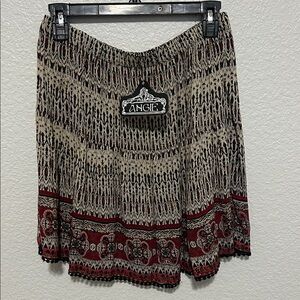 Angie Women's Patterned Red and Black Mini Skirt